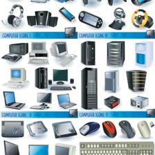電腦及周邊硬件矢量圖標集錦